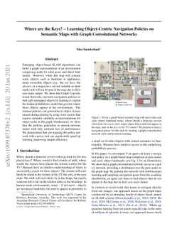 Where are the Keys? -- Learning Object-Centric Navigation Policies on
  Semantic Maps with Graph Convolutional Networks