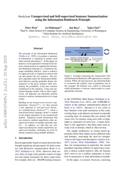BottleSum: Unsupervised and Self-supervised Sentence Summarization using
  the Information Bottleneck Principle