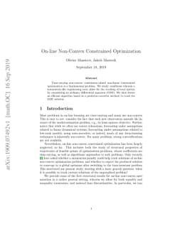 On-line Non-Convex Constrained Optimization