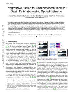 Progressive Fusion for Unsupervised Binocular Depth Estimation using
  Cycled Networks
