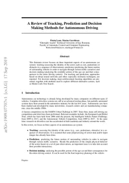 A Review of Tracking, Prediction and Decision Making Methods for
  Autonomous Driving