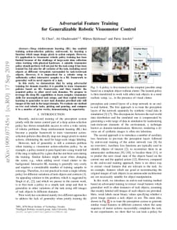 Adversarial Feature Training for Generalizable Robotic Visuomotor
  Control