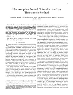 Electro-optical Neural Networks based on Time-stretch Method
