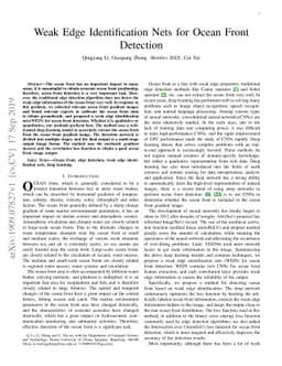 Weak Edge Identification Nets for Ocean Front Detection