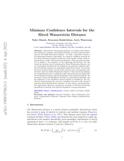 Minimax Confidence Intervals for the Sliced Wasserstein Distance