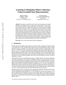 Learning to Manipulate Object Collections Using Grounded State
  Representations