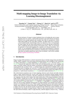 Multi-mapping Image-to-Image Translation via Learning Disentanglement