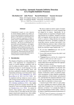 Say Anything: Automatic Semantic Infelicity Detection in L2 English
  Indefinite Pronouns
