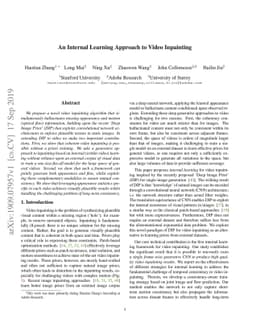 An Internal Learning Approach to Video Inpainting