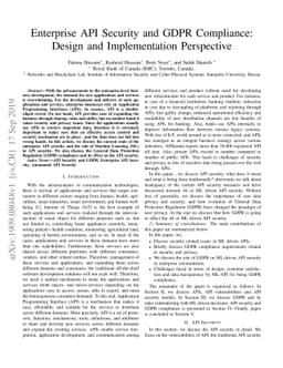 Enterprise API Security and GDPR Compliance: Design and Implementation
  Perspective