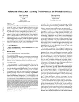 Relaxed Softmax for learning from Positive and Unlabeled data