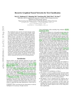 Recursive Graphical Neural Networks for Text Classification
