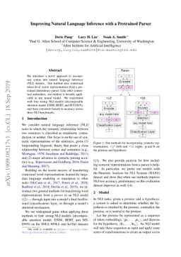 Improving Natural Language Inference with a Pretrained Parser