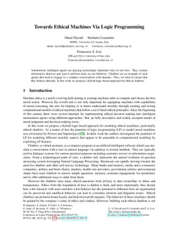 Towards Ethical Machines Via Logic Programming