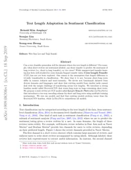 Text Length Adaptation in Sentiment Classification