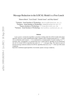 Message Reduction in the Local Model is a Free Lunch