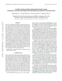Cutting Music Source Separation Some Slakh: A Dataset to Study the
  Impact of Training Data Quality and Quantity