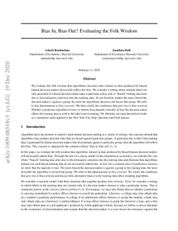 Bias In, Bias Out? Evaluating the Folk Wisdom