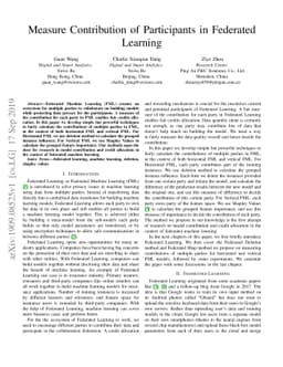 Measure Contribution of Participants in Federated Learning