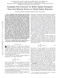 Graduated Non-Convexity for Robust Spatial Perception: From Non-Minimal
  Solvers to Global Outlier Rejection