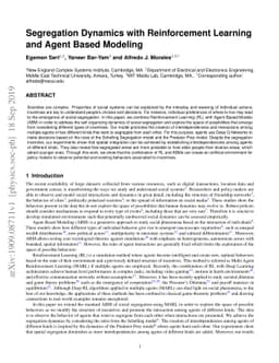 Segregation Dynamics with Reinforcement Learning and Agent Based
  Modeling