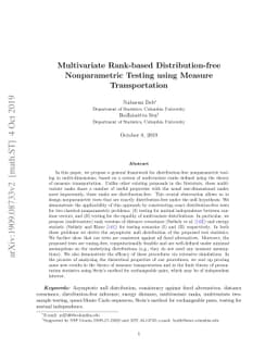 Multivariate Rank-based Distribution-free Nonparametric Testing using
  Measure Transportation