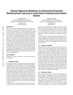 Robust Opponent Modeling via Adversarial Ensemble Reinforcement Learning
  in Asymmetric Imperfect-Information Games