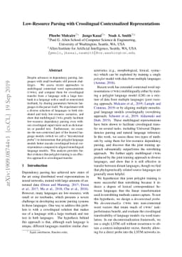 Low-Resource Parsing with Crosslingual Contextualized Representations