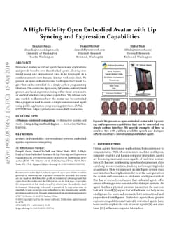 A High-Fidelity Open Embodied Avatar with Lip Syncing and Expression
  Capabilities