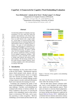 CogniVal: A Framework for Cognitive Word Embedding Evaluation