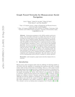 Graph Neural Networks for Human-aware Social Navigation
