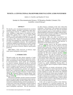 WEnets: A Convolutional Framework for Evaluating Audio Waveforms