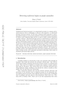 Detecting malicious logins as graph anomalies