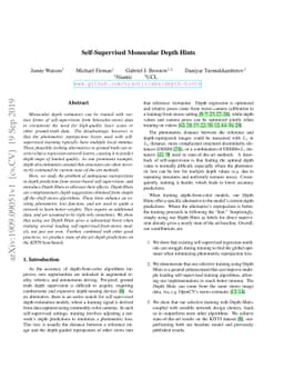 Self-Supervised Monocular Depth Hints