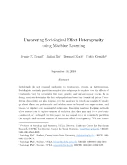 Uncovering Sociological Effect Heterogeneity using Machine Learning
