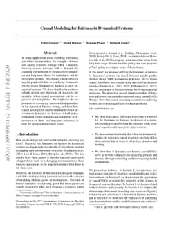 Causal Modeling for Fairness in Dynamical Systems