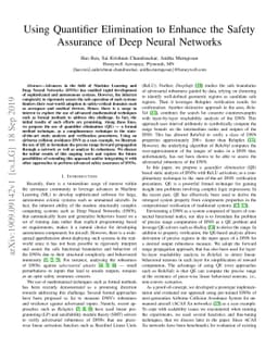 Using Quantifier Elimination to Enhance the Safety Assurance of Deep
  Neural Networks