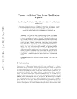 Timage -- A Robust Time Series Classification Pipeline