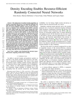 Density Encoding Enables Resource-Efficient Randomly Connected Neural
  Networks