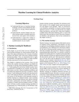 Machine Learning for Clinical Predictive Analytics