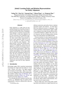 Jointly Learning Entity and Relation Representations for Entity
  Alignment