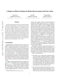 A Simple yet Effective Baseline for Robust Deep Learning with Noisy
  Labels
