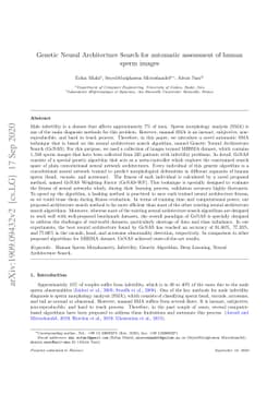 Genetic Neural Architecture Search for automatic assessment of human
  sperm images