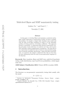 Multi-level Bayes and MAP monotonicity testing