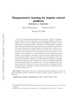Nonparametric learning for impulse control problems