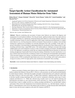 Target-Specific Action Classification for Automated Assessment of Human
  Motor Behavior from Video