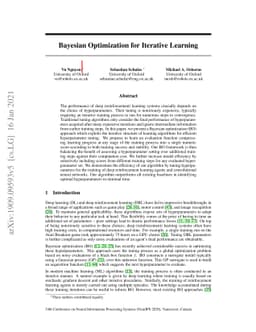 Bayesian Optimization for Iterative Learning