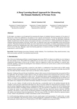 A Deep Learning-Based Approach for Measuring the Domain Similarity of
  Persian Texts