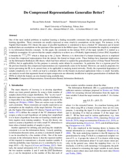 Do Compressed Representations Generalize Better?