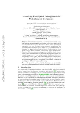 Measuring Conceptual Entanglement in Collections of Documents